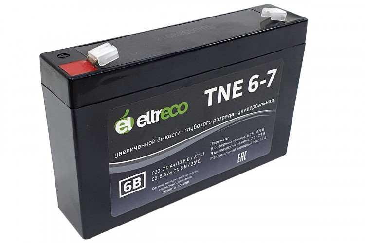 Тяговый аккумулятор Eltreco TNE6-7 (6V7A/H C20) в Краснодаре