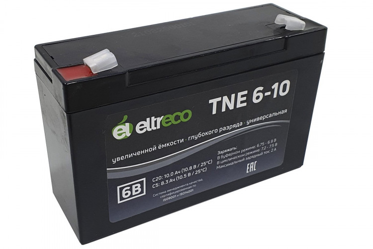 Тяговый аккумулятор Eltreco TNE6-10 (6V10A/H C20) в Краснодаре