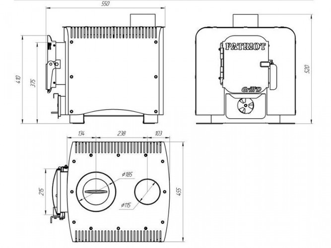 Печь длительного горения Grill’D Patriot 200 в Краснодаре