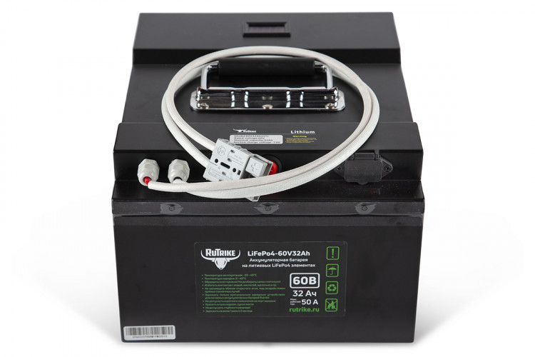 Тяговый железо-фосфатный аккумулятор RuTrike LiFePO4 60V32Ah (50А) в Краснодаре