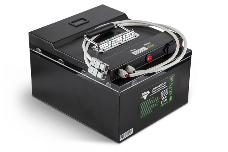 Тяговый железо-фосфатный аккумулятор RuTrike LiFePO4 60V32Ah (50А) в Краснодаре