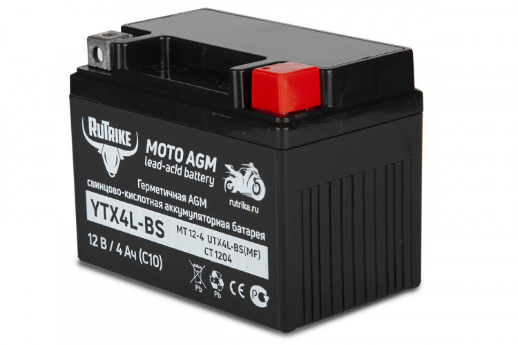 Аккумулятор стартерный для мототехники Rutrike YTX4L-BS (12V/4Ah) в Краснодаре