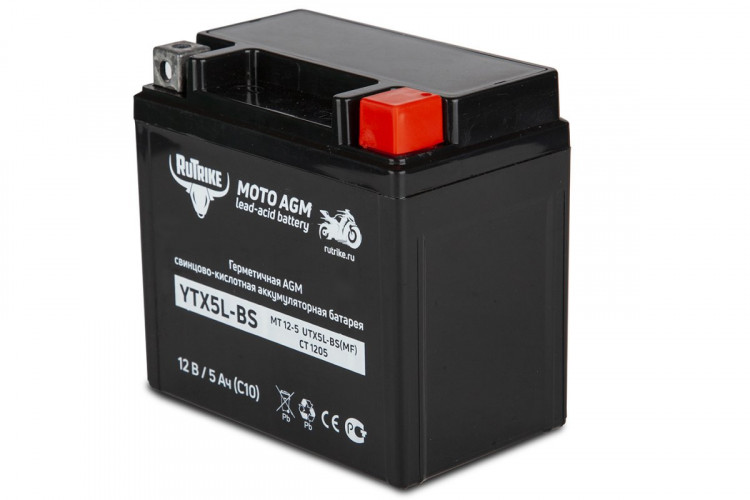 Аккумулятор стартерный для мототехники Rutrike YTX5L-BS (12V/5Ah) в Краснодаре