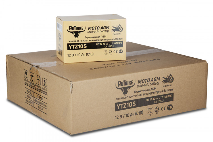 Аккумулятор стартерный для мототехники Rutrike YTZ10S (12V/10Ah) в Краснодаре