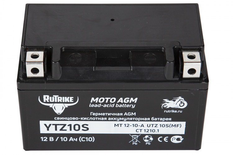 Аккумулятор стартерный для мототехники Rutrike YTZ10S (12V/10Ah) в Краснодаре