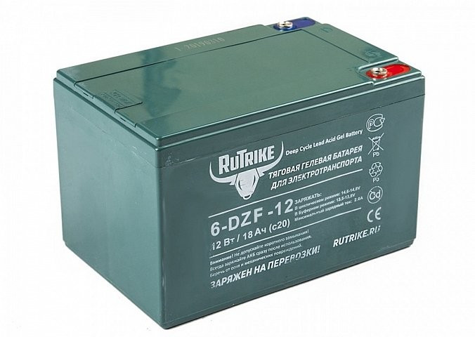 Тяговый гелевый аккумулятор RuTrike 6-DZF-12 (12V12A/H C2) в Краснодаре