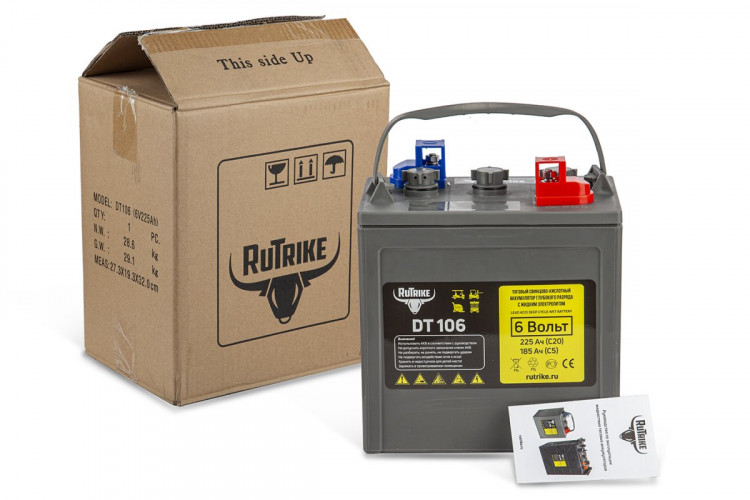 Тяговый аккумулятор RuTrike WET DT106 (T-105) 6V155A/H C3 в Краснодаре