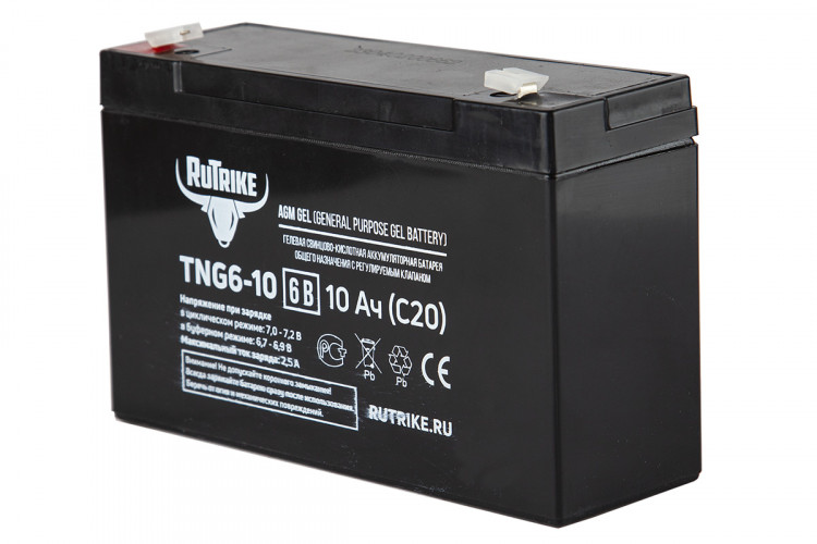 Тяговый гелевый аккумулятор RuTrike TNG 6-10 (6V10A/H C20) в Краснодаре