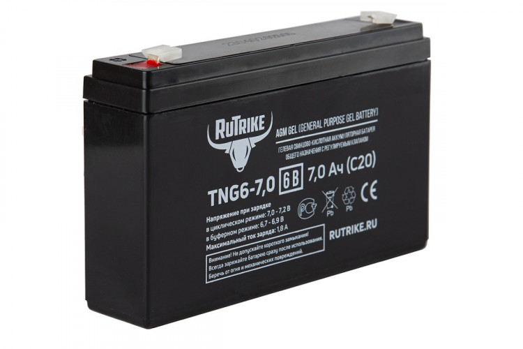 Тяговый гелевый аккумулятор RuTrike TNG 6-7.0 (6V7.0 A/H C20) в Краснодаре