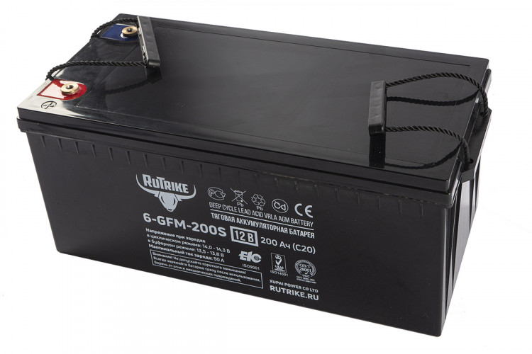 Тяговый гелевый аккумулятор RuTrike 6-GFM-200 (12V200A/H C20) в Краснодаре