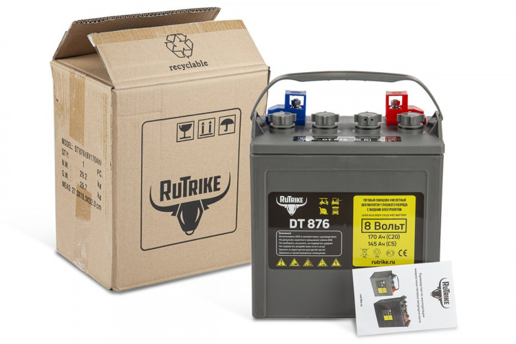 Тяговый аккумулятор RuTrike WET DT876 (T-875) 8V120A/H C3 в Краснодаре