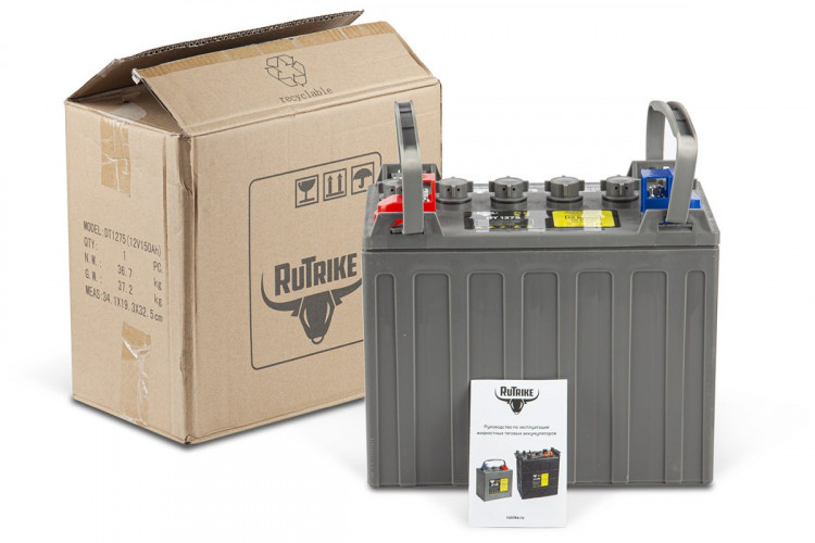 Тяговый аккумулятор RuTrike WET DT1275 (T1275) 12V100A/H C3 в Краснодаре