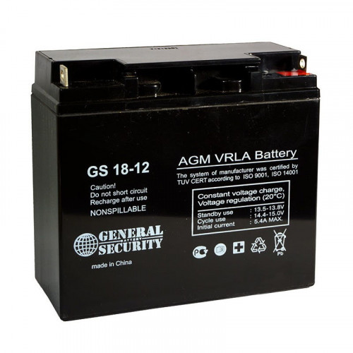 Аккумулятор General Security GS 12-18 L Kl (12 В, 18 Ач) в Краснодаре