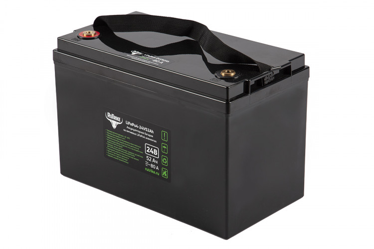 Тяговый железо-фосфатный аккумулятор RuTrike LiFePO4 24V52Ah (80A) в Краснодаре