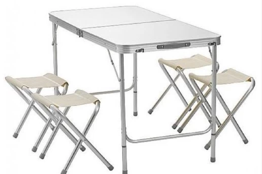 Набор стол раскладной водостойкий 120х60 и 4 табурета в Краснодаре