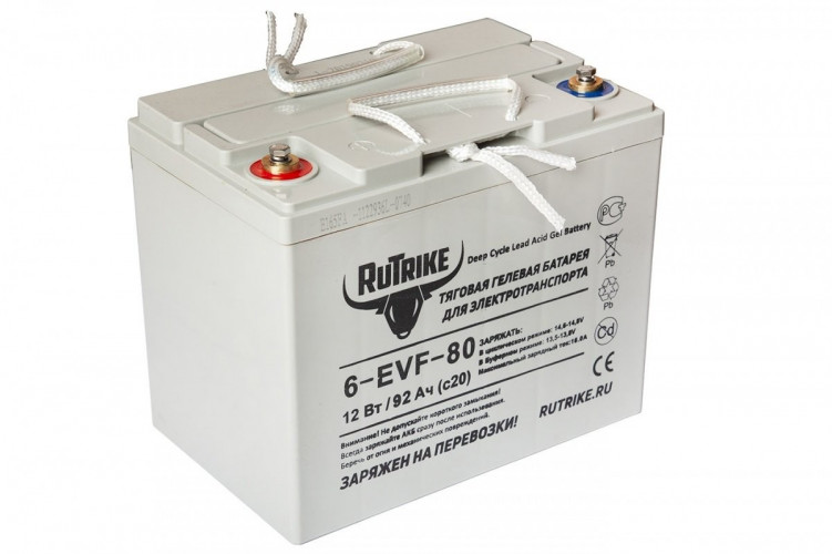 Тяговый гелевый аккумулятор RuTrike 6-EVF-80A (12V80A/H C3) в Краснодаре